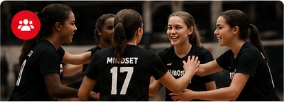 Volleyball team training together